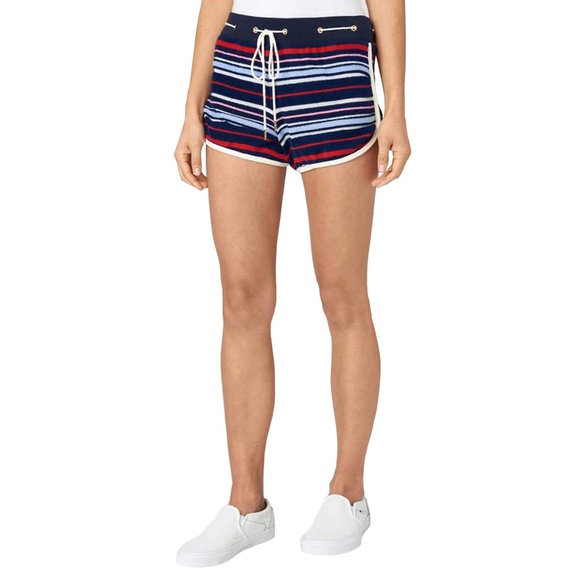 Juice Couture Microterry Burnout Stripe Shorts - Picture 2 of 5